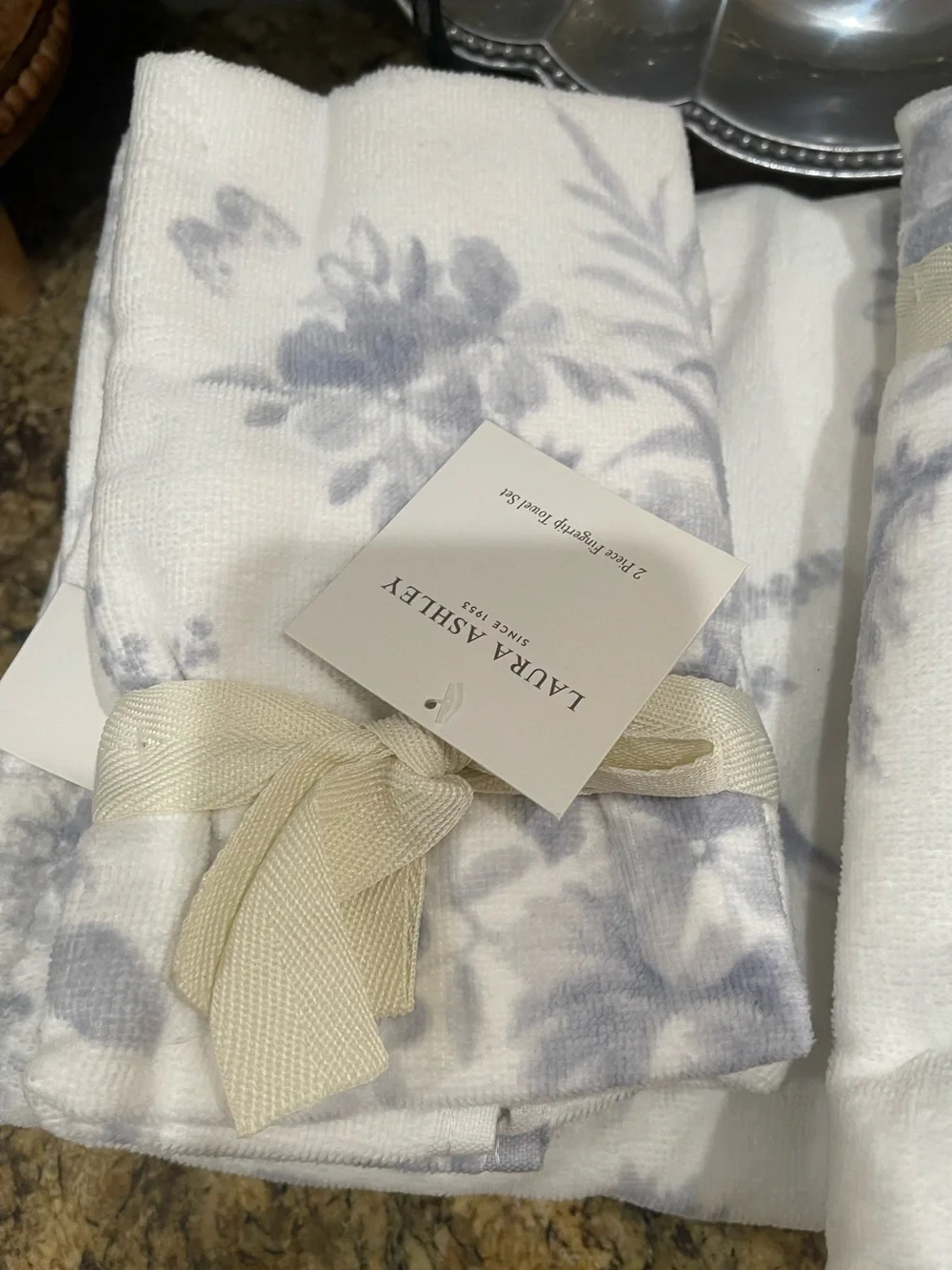 Laura Ashley Walled Garden Blue Towels Bundle - bath, hand & finger towels -NEW!